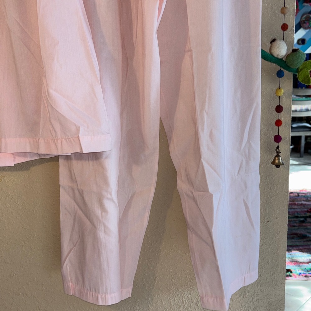 VINTAGE BARBIZON PAJAMA SET. light pink, short sleeve balloon sleeve lace with e - Picture 11 of 11